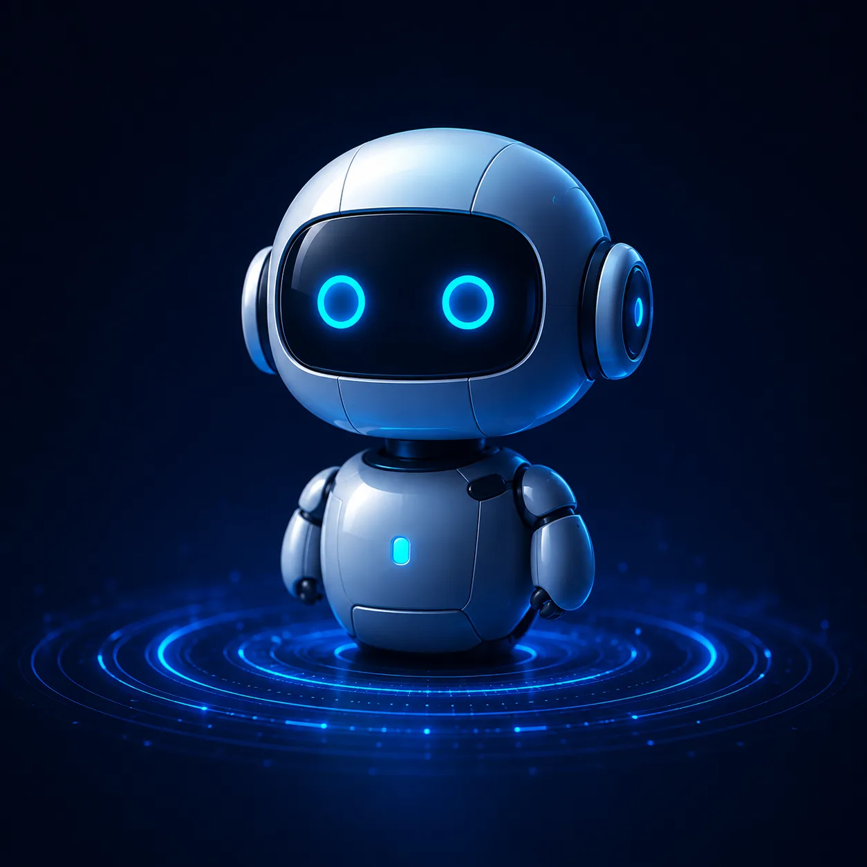 Akıllı destek asistanını temsil eden robot illüstrasyonu