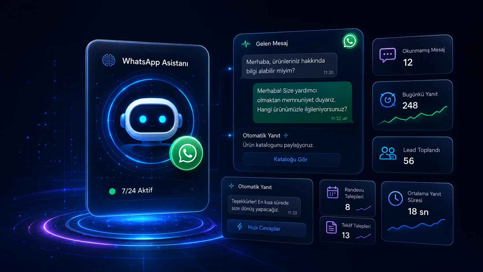 AI WhatsApp Asistanı hero illüstrasyonu